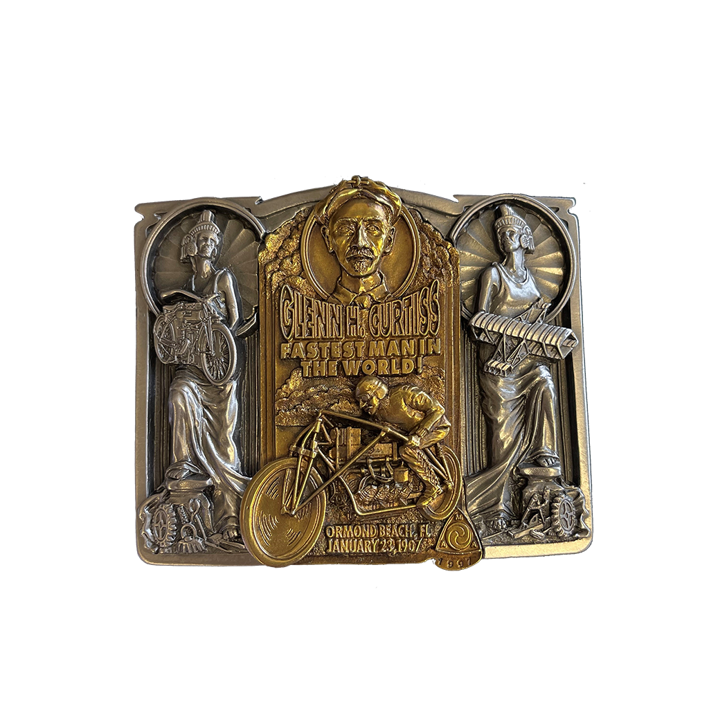 Glenn Curtiss: Fastest Man In The World Belt Buckle