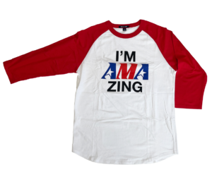 AMA Zing Red Raglan Sleeve Tee