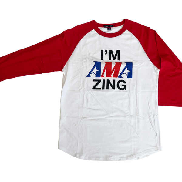 AMA Zing Red Raglan Sleeve Tee