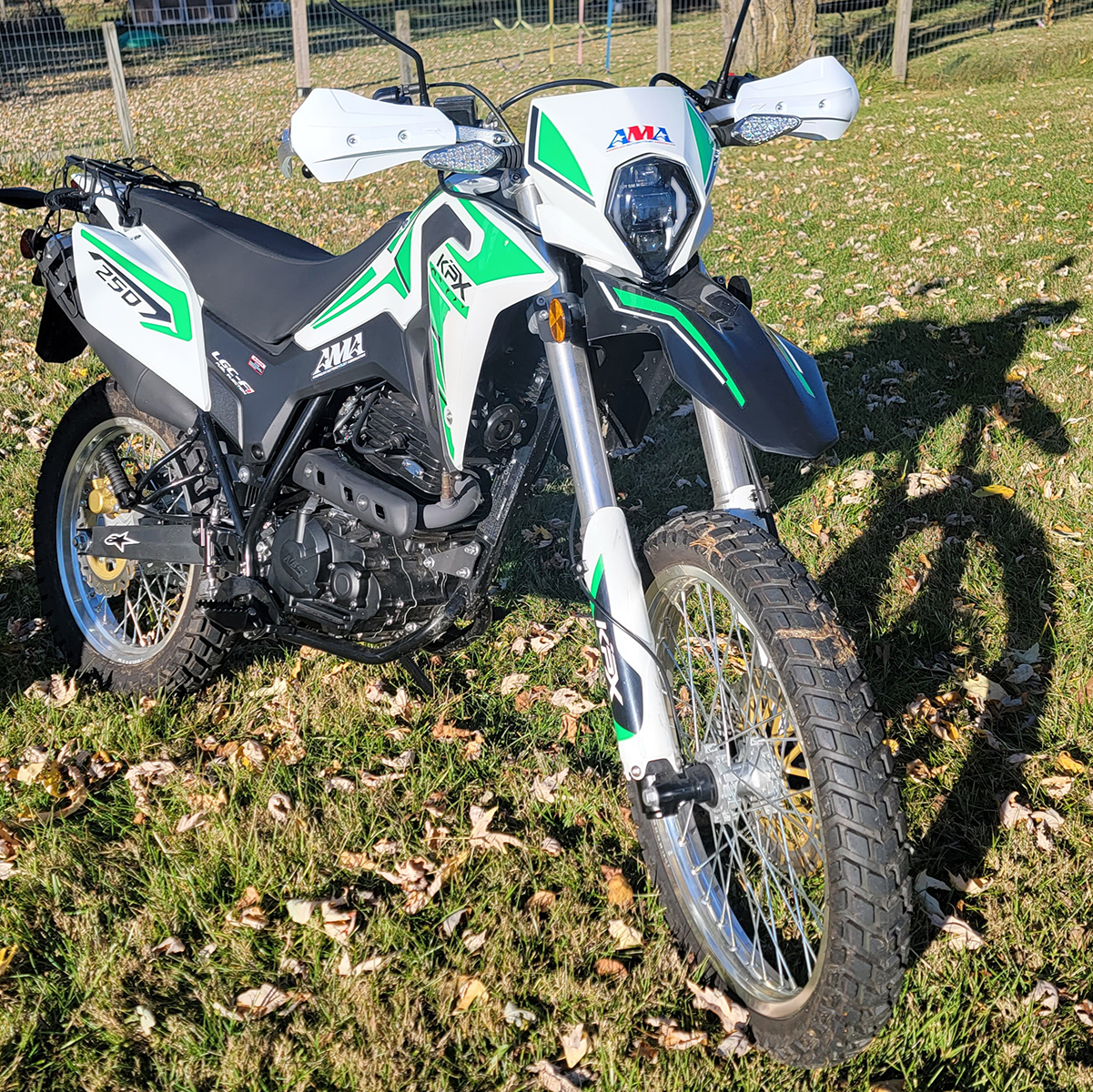 AMA Decal shown on a 250 dirt bike
